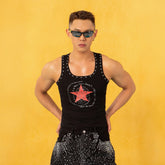 CLP Star Graphic Ribbed Tank Top