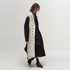 ILNya Nieternite Nifutur Contrast Spliced Striped Sheer Coat