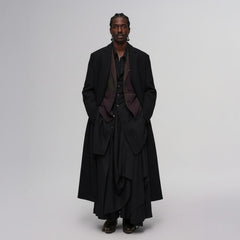 ILNya Nieternite Nifutur Essential Collarless Heavyweight Wool Coat