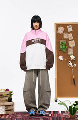 OVERLAPS Washed Drawstring Barrel-Leg Utility Pants