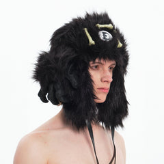 EMBRYO Fuzzy Bone Claw Faux Fur Hat