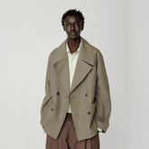 OPICLOTH Classical Double-Breasted Oversized Jacket