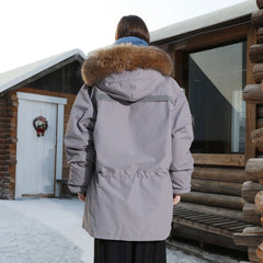 ERROR CODE ROBOT Faux Fur-Trimmed Reflective-Strip Utility Parka
