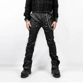 INSIDE OUT Rivet Patchwork Zippered Pants