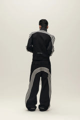 SAVAGEGROWTHWORLD Back-Arc Striped Graphic Track Pants