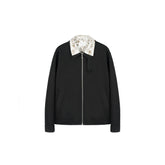 OKAYTHXBYE Double-Layer Floral Zip Jacket