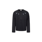 ESAIAS Graphic Faux Layer Henley Long-Sleeve Tee