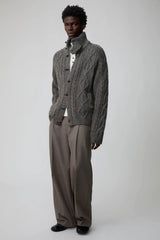 OPICLOTH Cable-Knit Wool-Blend Cardigan