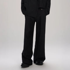 TIWILLTANG Classic Pleats Wool-Blend Wide-Leg Pants