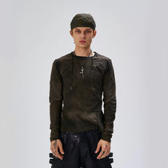 FLYERRER Washed Panelled Slim-Fit Long-Sleeve Tee