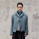 ALVNG AR ANTS Asymmetric Scarf Linen-Blend Jacket