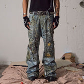 DND4DES Gems&Metals Rotten Distressed Flared Jeans