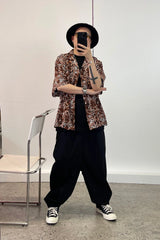 ME DA IGUAL Classic Leopard Full-Print Half Shirt