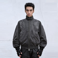 CATSSTAC Deconstructed Faded Wash Dual-Zipper Jacket