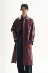 ORAL UTOPIA Glossy PU Coat Ancora Red