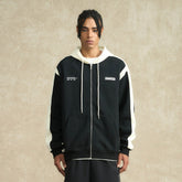 BONELESS Jacquard Contrast Paneled Hooded Jacket