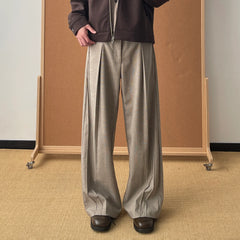 OKAYTHXBYE Essential Pleated Wide-Leg Trousers