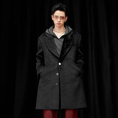ALVNG AR ANTS Wool-Blend Peak Lapel Oversized Coat