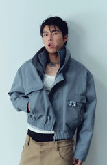 KADAKADA Double-Collar Shielded Utility Cropped Jacket