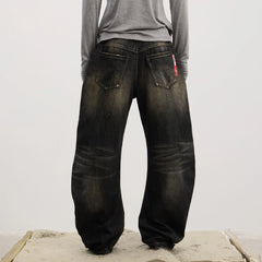 DND4DES Washed Button-Up Balloon-Leg Jeans