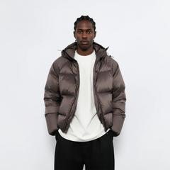7440 37 1 Drawstring Hooded Thickened Down Puffer