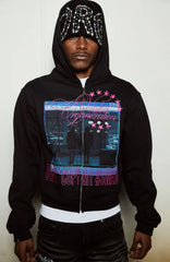 VINKID Embroidered Graphic Zip-Up Hoodie