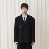 OUYANG WENJUN Classical Double-Breasted Oversized Blazer