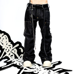 FVVO Selvedge Embroidered Double-Knee Raw Denim Pants