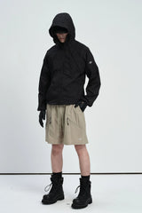 CATSSTAC Utility Crinkled Zip-Pocket Shorts