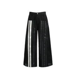 NOTHINGNESS WORLD Four-Stripe Wide-Leg Sweatpants