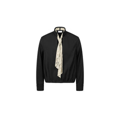 OKAYTHXBYE Multi-Wear Floral Scarf Mandarin Collar Shirt