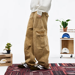 OVERLAPS Washed Utility Cargo Trousers