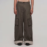 ILNya Nieternite Nifutur Striped Lining Oversized Wool-Blend Trousers