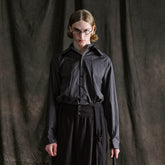 ILNya Nieternite Nifutur Mini Houndstooth Detachable Pleat Shirt