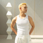 CLP Slim Hollowed Tank Top White
