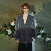 JIECHI Stardust Sheer Gradient Overlay Blazer