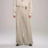TIWILLTANG Classic Pleats Wool-Blend Wide-Leg Pants