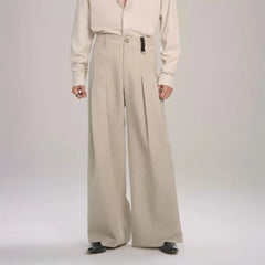 TIWILLTANG Classic Pleats Wool-Blend Wide-Leg Pants
