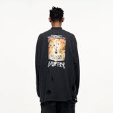 ULIPERY Distressed USB Graphic Sweatshirt