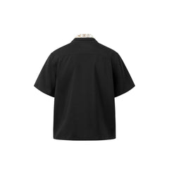 OKAYTHXBYE Double-Layer Floral Half Shirt