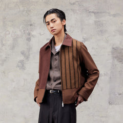 ALVNG AR ANTS Contrast Paneled Knit Jacket