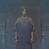 XIPHEVIL Modern Deconstructed Rivet Jersey Dark Orange