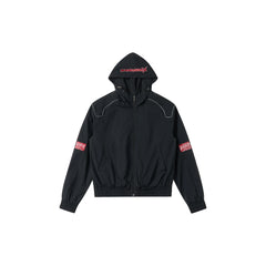 SAVAGEGROWTHWORLD Embroidered Logo Piped Hooded Jacket