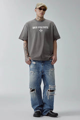 F2CE Ripped Curved Spliced Jeans