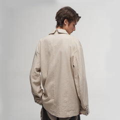 ILNya Nieternite Nifutur Ink Portrait Cotton-Linen Jacket