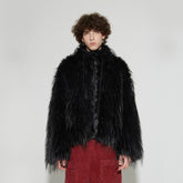 VANN VALRENCE Shaggy Layer Faux Fur Jacket