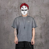 UNDERWATER Washed Ripped Gradient T-Shirt Blue