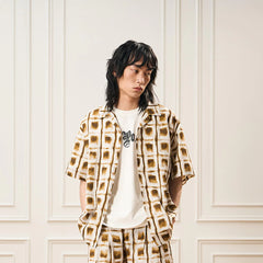 EPIC POETRY Ombre Check Spot Grid Half Shirt
