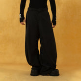 CLP Curved Crinkled Floor-Length Trousers