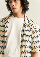 EPIC POETRY Geometric Ripple Knitted Half Shirt (Only Size M Left)